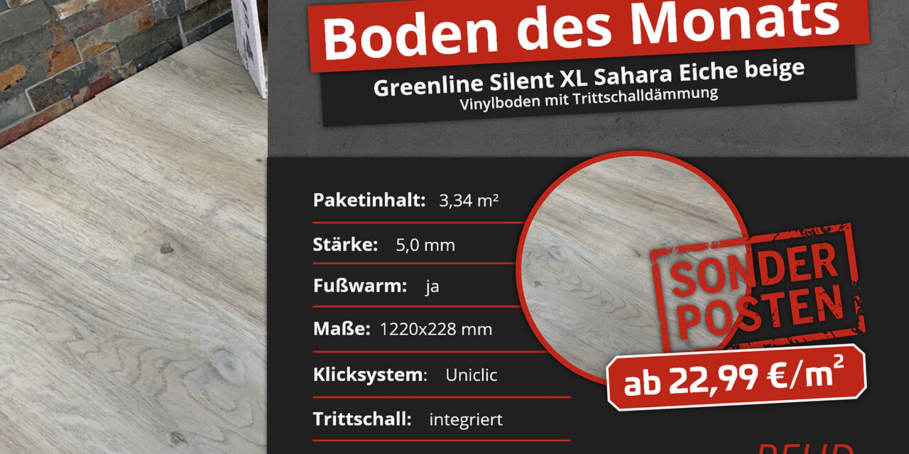 Greenline Silent XL Sahara Eiche beige | Boden des Monats Juli 2023