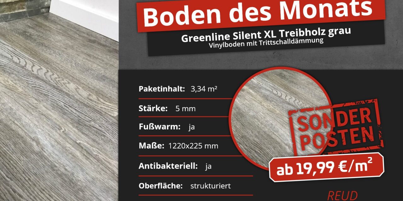 Vinylboden Greenline Silent XL Treibholz grau | Boden des Monats Oktober 2023