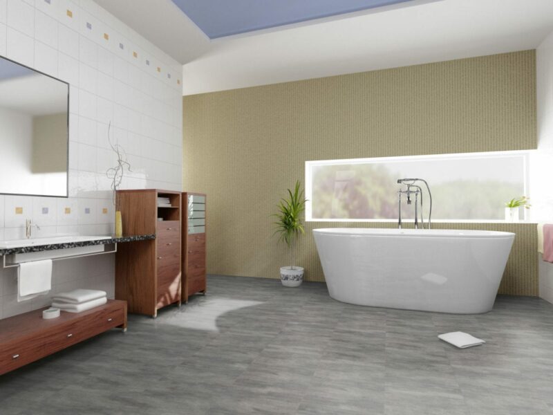 Bodencouture Brick Design Cement Dark grey mit Trittschalldämmung Vinylboden