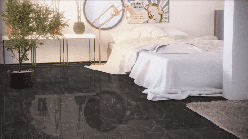 Kronotex Falquon Fliesenoptik Glamour Hochglanz Botticino Classico Dark Laminat - Image 3