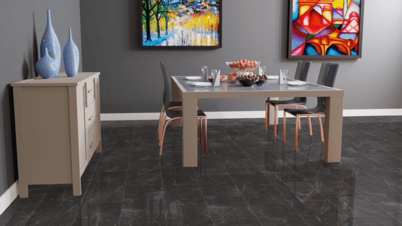 Kronotex Falquon Fliesenoptik Glamour Hochglanz Botticino Classico Dark Laminat - Image 2