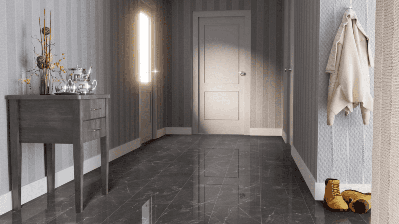 Kronotex Falquon Fliesenoptik Glamour Hochglanz Botticino Classico Dark Laminat