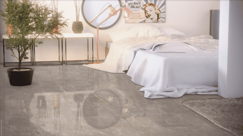 Kronotex Falquon Stone 2.0 Fliesenoptik Glamour Hochglanz Botticino Classico Light Laminat - Image 3