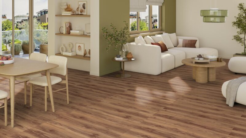 Coreluxe Rigid Nussbaum Teak Vinylboden mit Trittschalldämmung Klick - Image 7