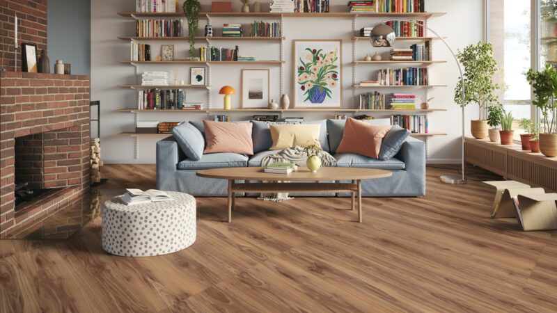 Coreluxe Rigid Nussbaum Teak Vinylboden mit Trittschalldämmung Klick - Image 5