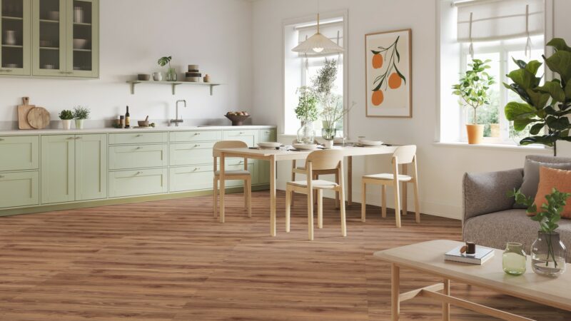 Coreluxe Rigid Nussbaum Teak Vinylboden mit Trittschalldämmung Klick - Image 4