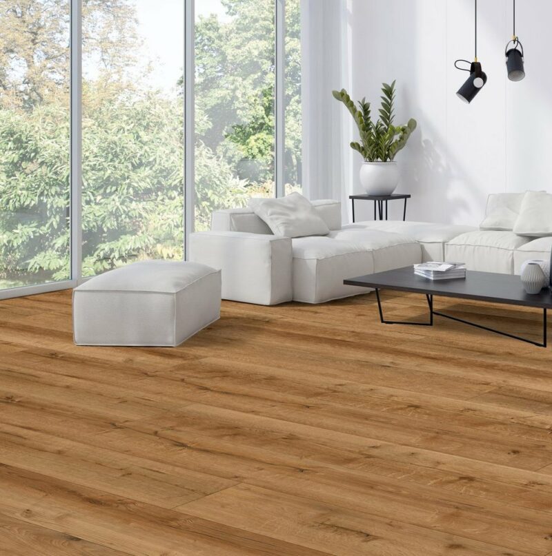 Decoflooring Eiche Castell Landhausdiele integrierter Trittschalldämmung Vinylboden Klick - Image 2