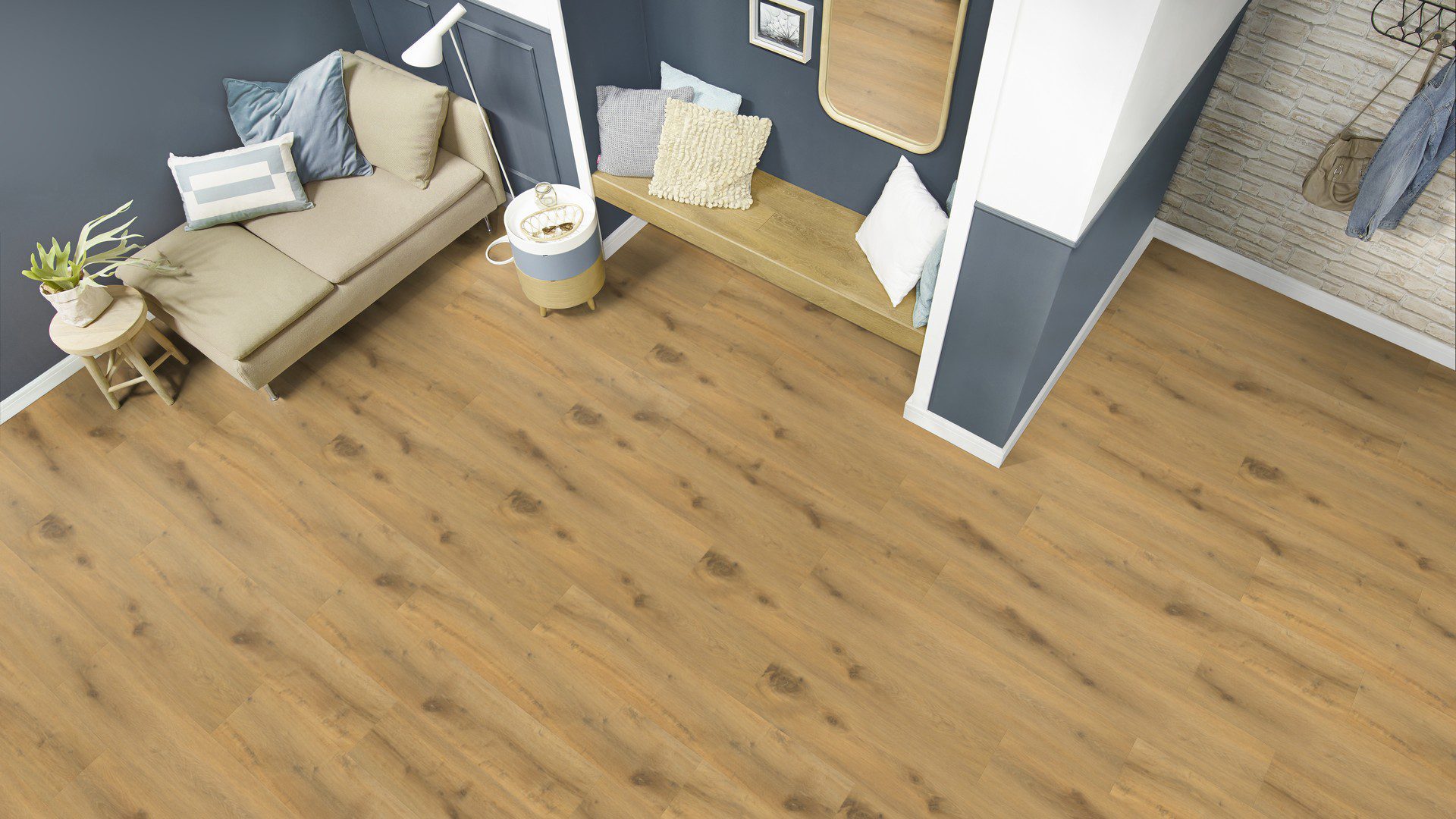 EcoPur Eiche Twister SPC mit integrierte Trittschalldämmung Vinylboden Click – Bild 4