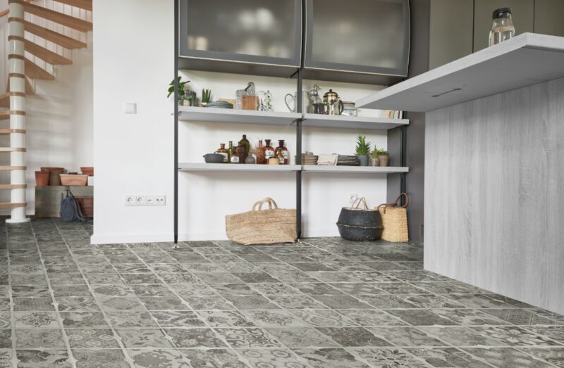 GreenLine Basic 30 Fliese Retro Black & White mit Trittschalldämmung Vinylboden Klick – Bild 7