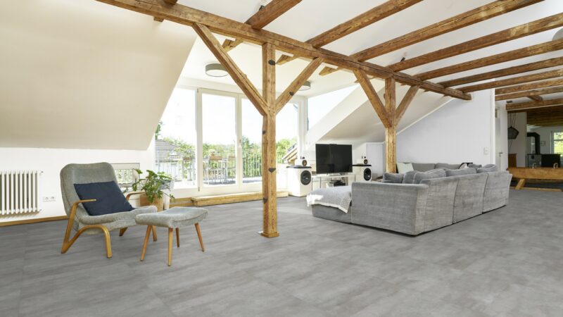 GreenLine Silent XL Stone Fliesenoptik Sichtestrich hell mit Trittschalldämmung Vinylboden - Image 6