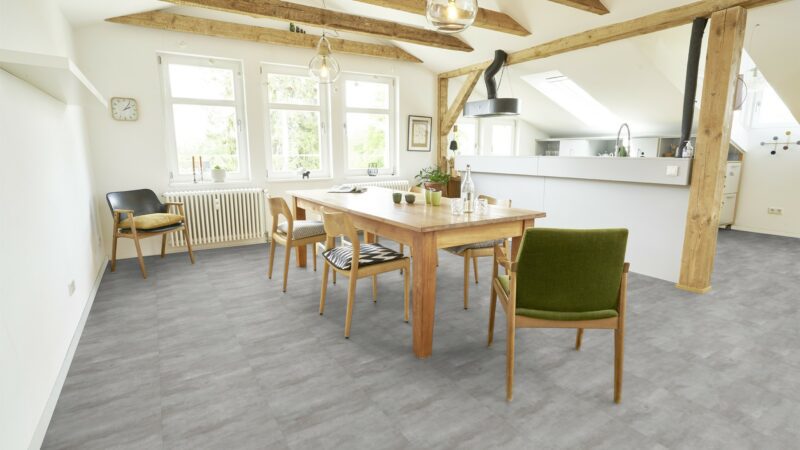 GreenLine Silent XL Stone Fliesenoptik Sichtestrich hell mit Trittschalldämmung Vinylboden - Image 8