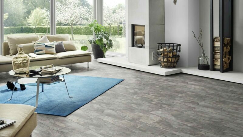 Made in Germany Fliese Schiefer grau Laminat
