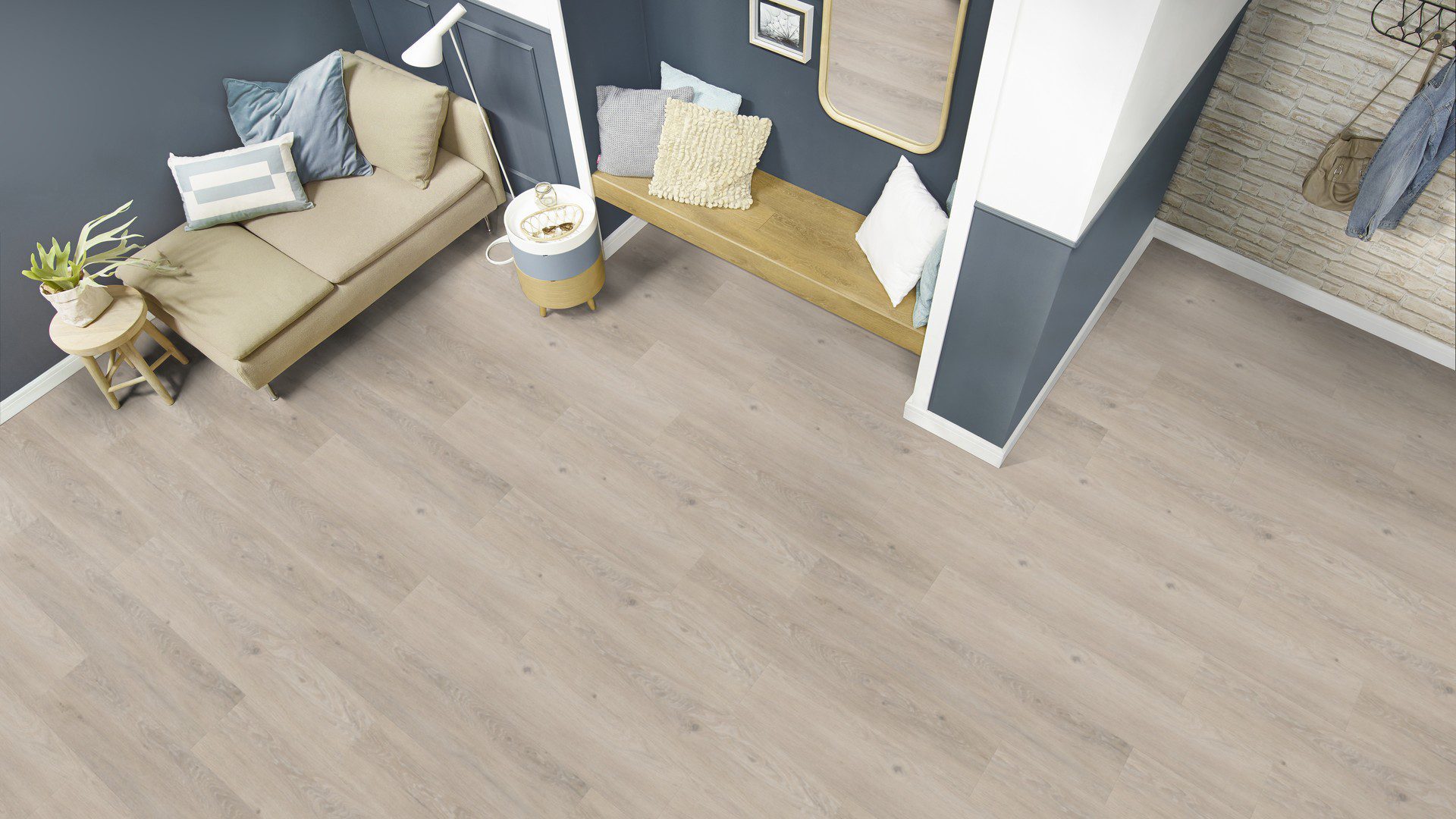 X-Citing Eiche Harmony white SPC mit integrierte Trittschalldämmung Vinylboden Click – Bild 3