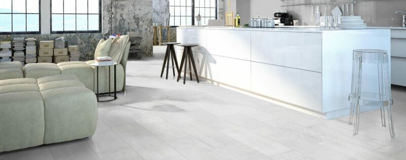 Visiogrande Fliesenoptik Fliessestrich weiss - Infinity Arktis Laminat - Image 2